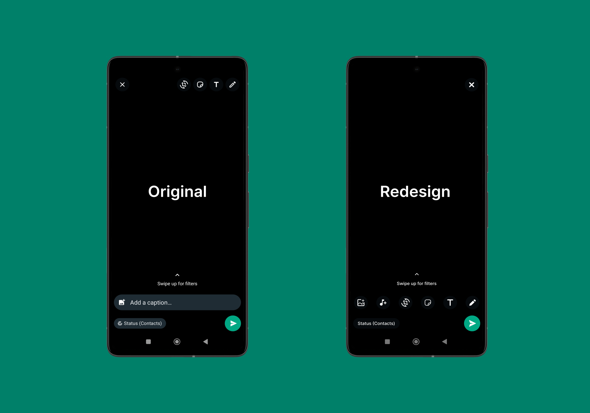WhatsApp Status Screen Redesign